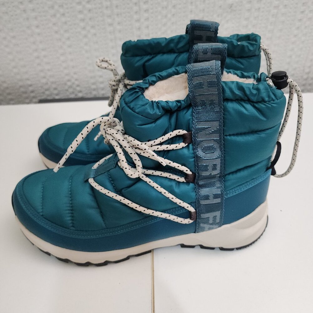 The North Face Women's ThermoBall Lace Up Waterproof Boots Teal Blue Size 9 - Picture 6 of 13
